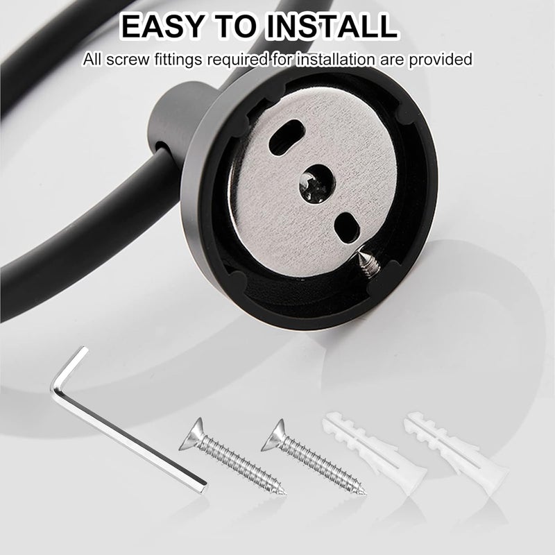 SetSail Towel Holder for Bathroom Wall Matte Black Towel Ring Stainless Steel Hand Towel Holder 4 Packs Towel Hanger for Bath, Kitchen - Image 5